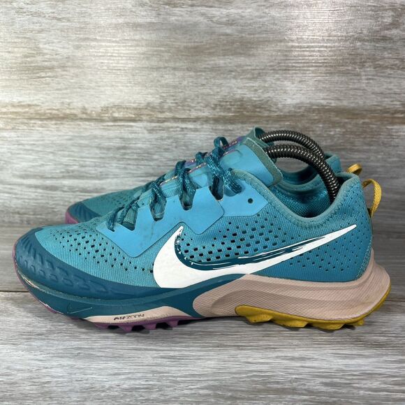 Nike Mens Air Zoom Terra Kiger 7 CW6062-400 Turquoise Blue Running Shoes Size 8 - Picture 1 of 11